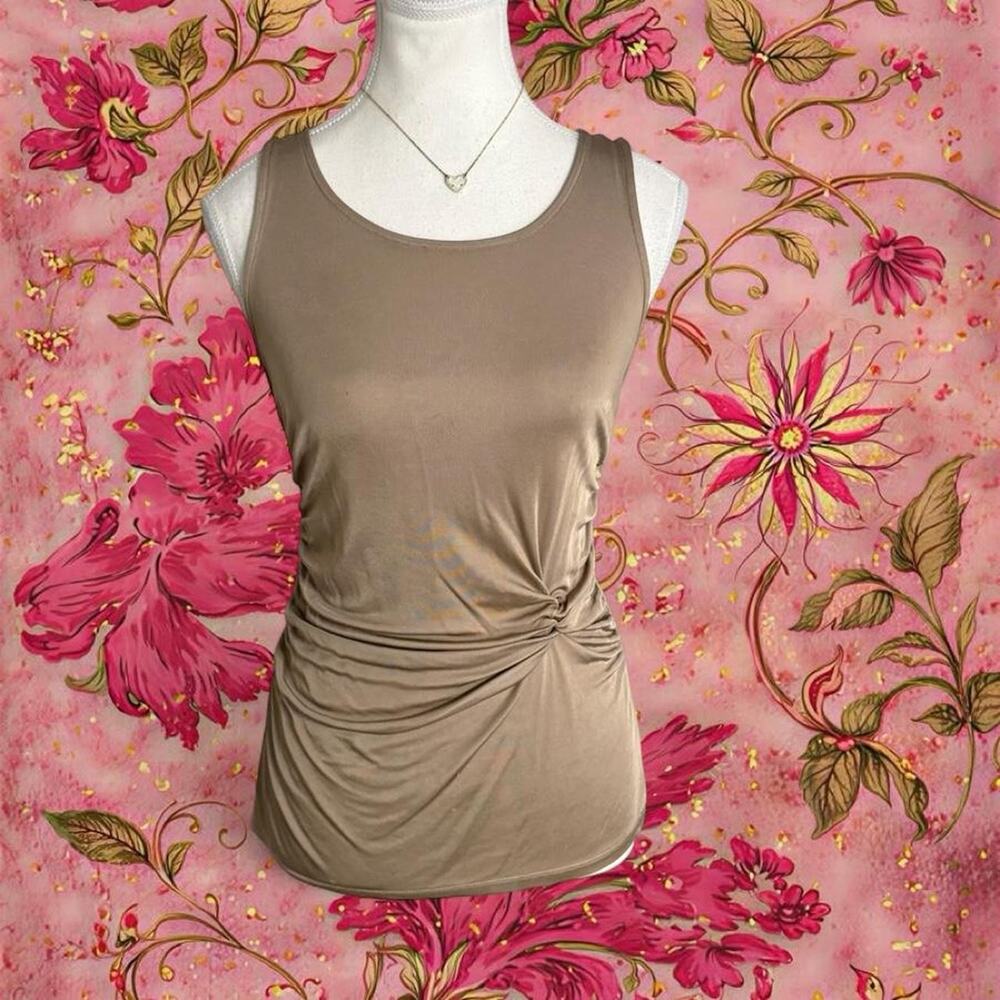 Anne Loft Y2K Fitted Chic Soft Girl Office Siren Euro Cash Tank Top size small